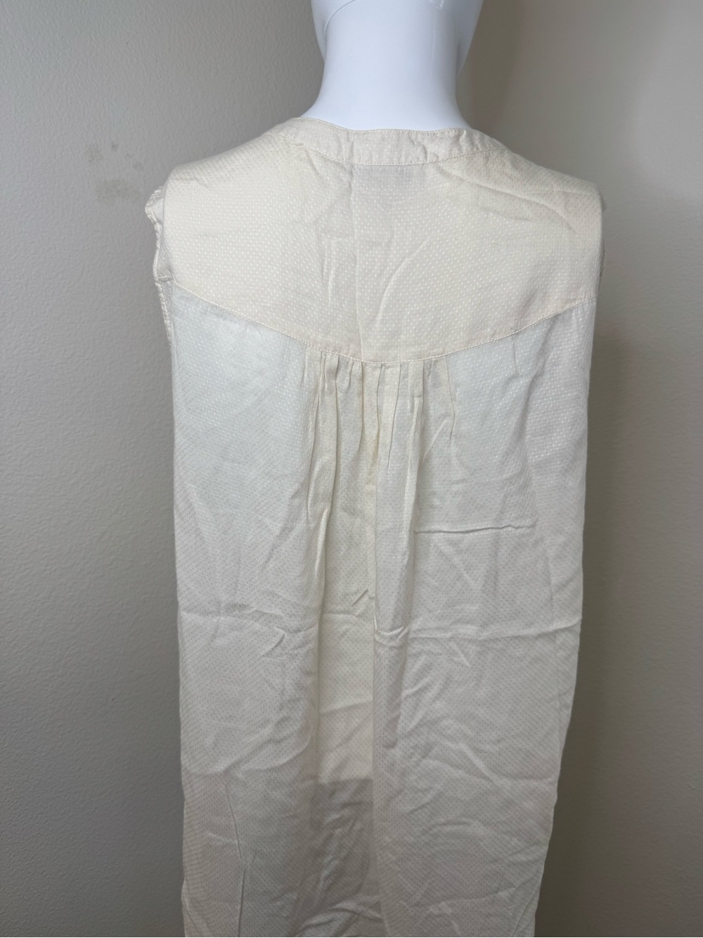 Lucky Brand Cream Sleeveless Tunic with Mustard Embroidery - Picture 2 of 5